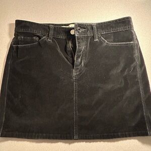 Black Velvet Denim Skirt
